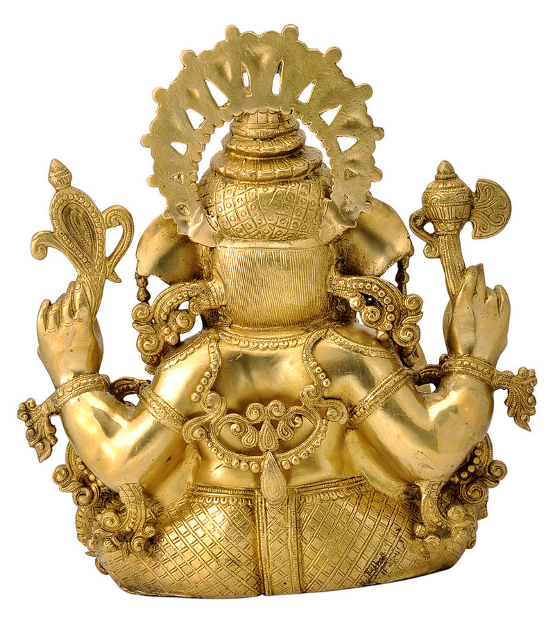 Brass Ganapati Maharaj Figurine 16.50"