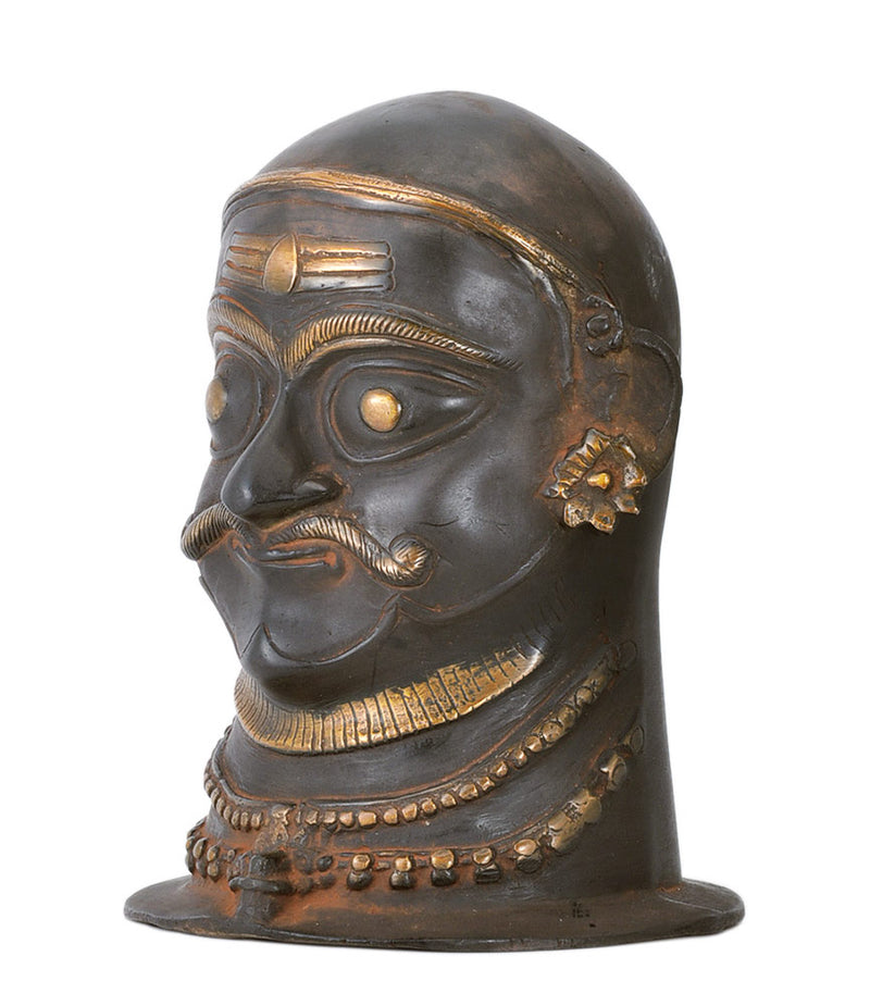 Shiva Gana Virabhadra - Brass Head Antique Finished 8.50"