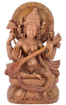 Goddess Saraswati with Veena - Stone Sculpture