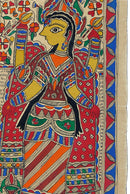 Sri Vishnu Lakshmi - Traditional Madhubani Painting