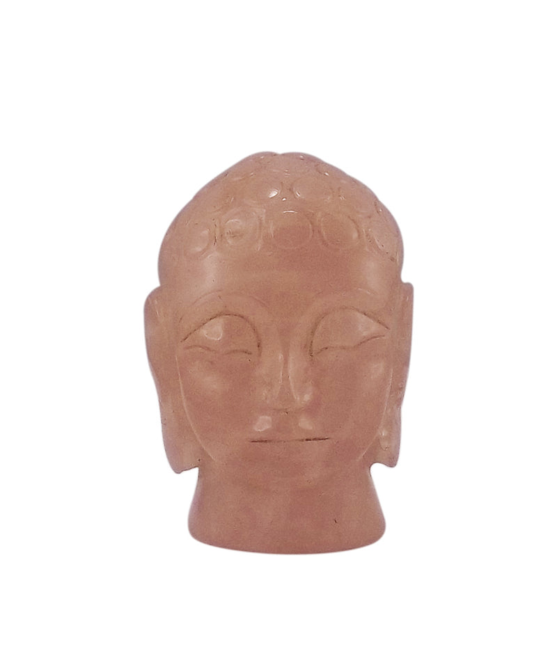 Lord Buddha Rose Quartz Gemstone Carving 2.25"