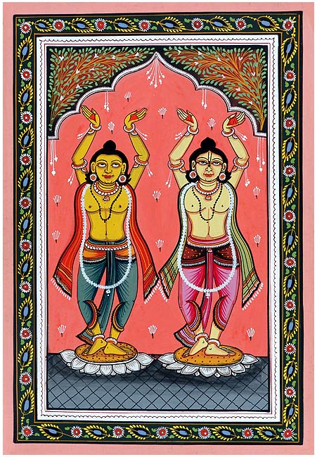 Shri Gaur Nitai - Patachitra Painitng