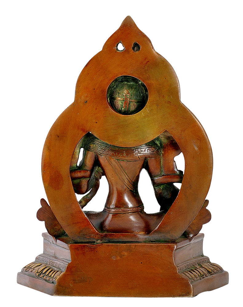 Seated Goddess Green Tara Brass Figurine