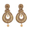 Gold Plated Crystal White Stone Studdede Wedding Earrings