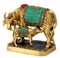 Loving Mother Cow with Calf Ornate Brass Figure