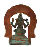 Antiquated Brass Ganpati Statue Patina Finish 6.50"