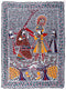 Krishna and Radha Play Holi - Madhubani Painting