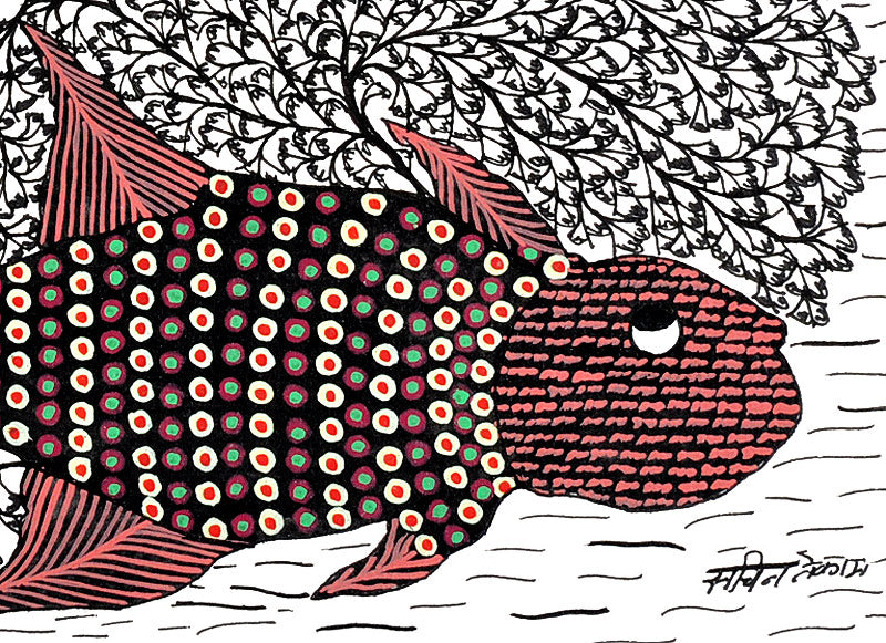 Fishes - Gond Folk Art