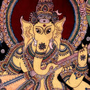 Lord Ganesha as Veena Vadak - Kalamkari Painting