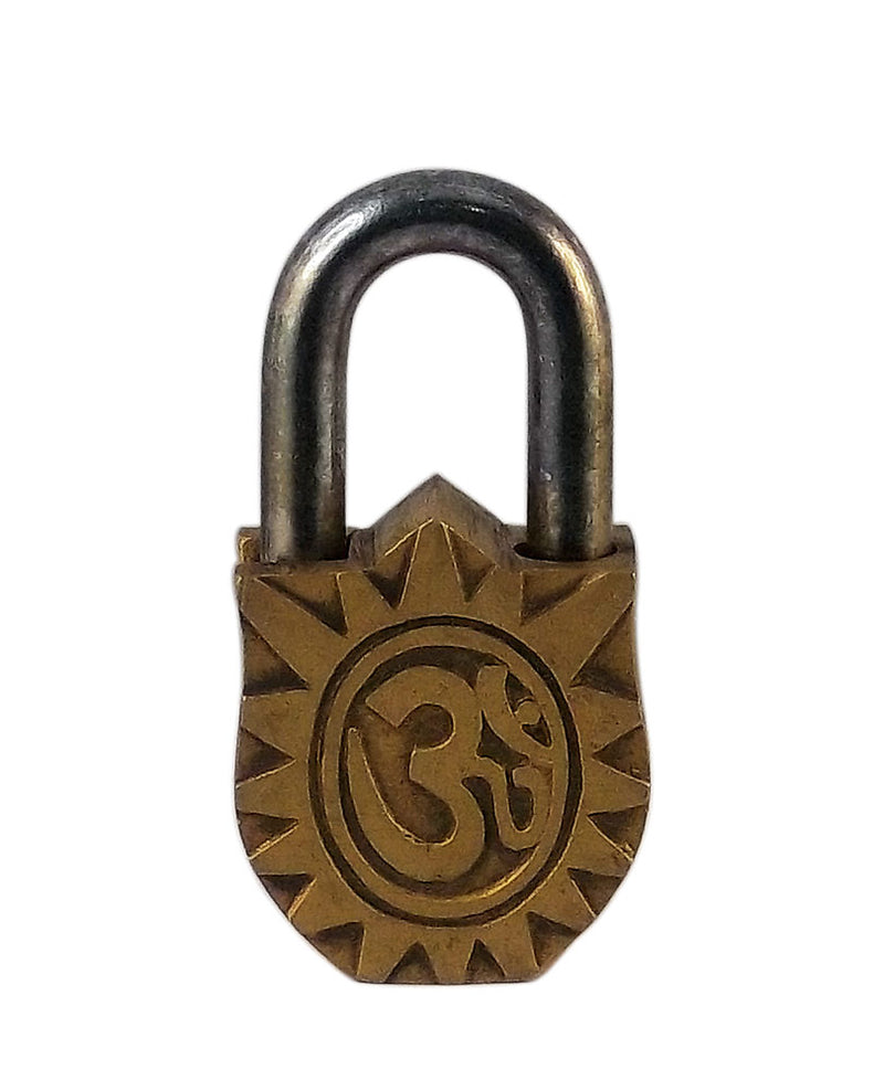 Goddess Maha Lakshmi Vintage Look Brass Lock