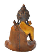 Shakyamuni Buddha Golden Brown Brass Figure