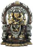Chaturbhuj Lord Ganesha Brass Statues