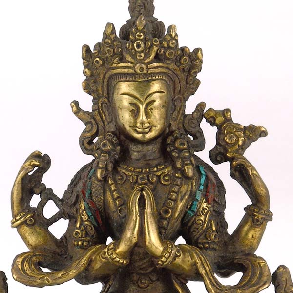 Bodhisattva Avalokiteshvara - Nepalese Brass Statue