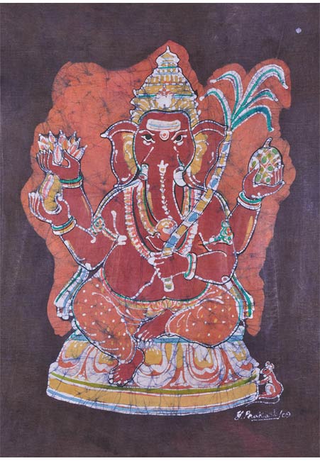 Sindoora Ganpati - Batik Painting