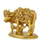 Cow with her Calf Wearing Laxmi Ganesh Carved Over Cloth