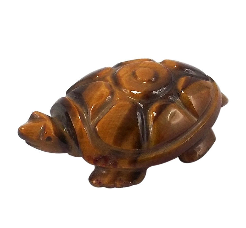 Tiger Eye Stone Tortoise - Quartz Statuette 2.25"