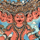 Jatayu Fought with Ravana - Kalamkari Painting
