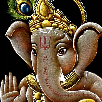 'Chubby Ganesha' Velvet Painting