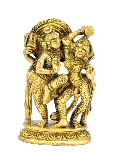Divine Couple Shiva Parvati - Small Brass Figurine