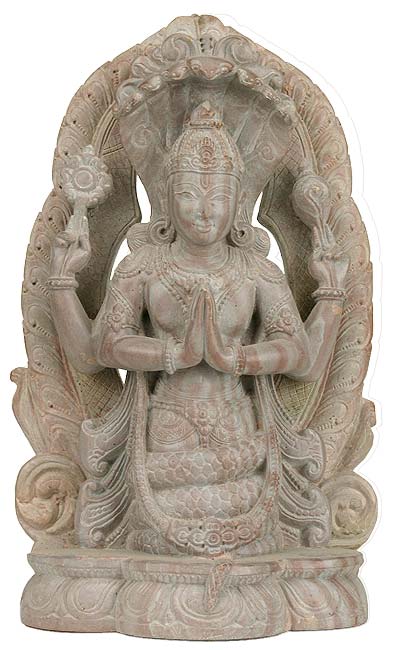 Adishesh as Guru Patanjali - Soft Stone Statue