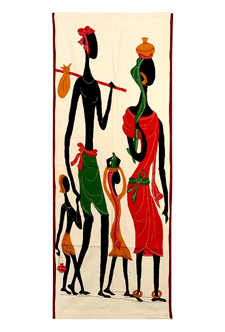 Happy family -Applique Wall hanging