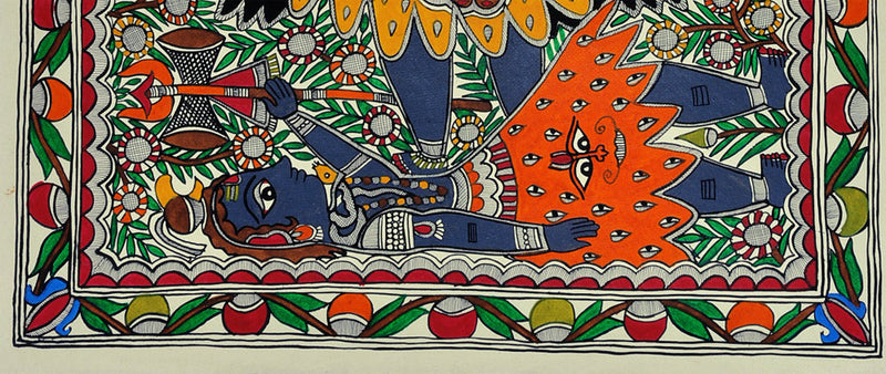 Mother Goddess Kali - Madhubani Painting on Handmade Paper 30'
