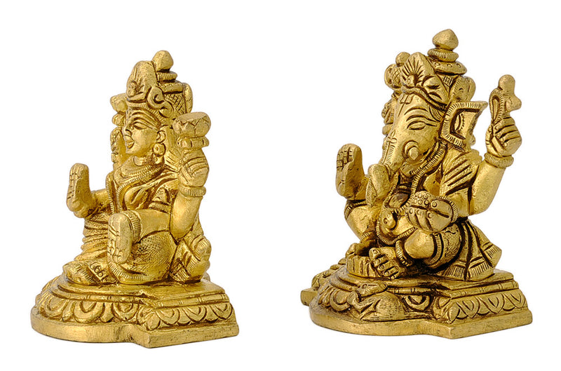 Set of Lakshmi Ganesha Brass Idols