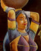 Thoughtful Lady - Hand Painted Silk Painting