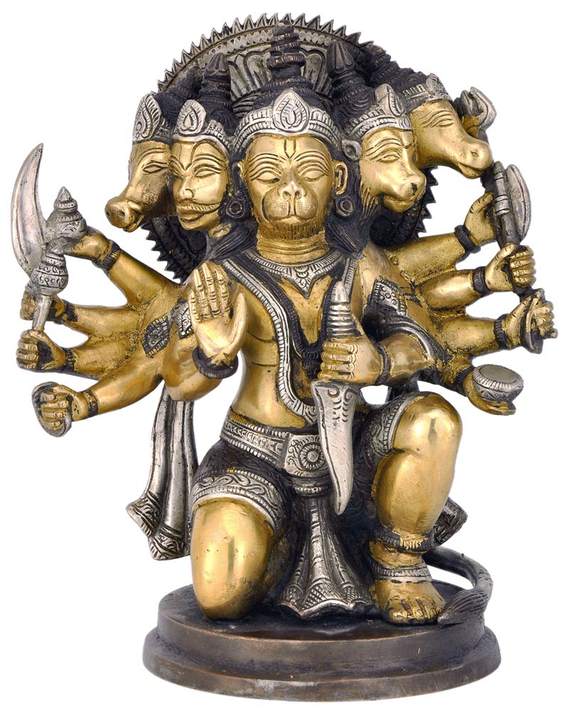 Virat Roop Hanuman - Fine Brass Statue 8.5"