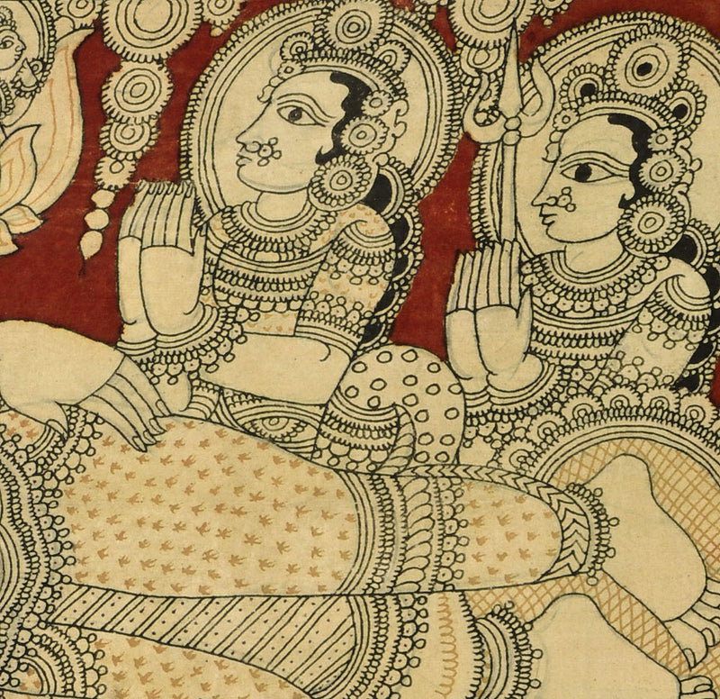 Resting Vishnu Kalamkari Painting