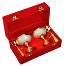 Gold & Silver Finish Ice Cream Bowl Cup Set with Spoon