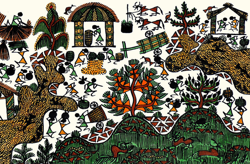 Folk Art Painting 'Warli Town'