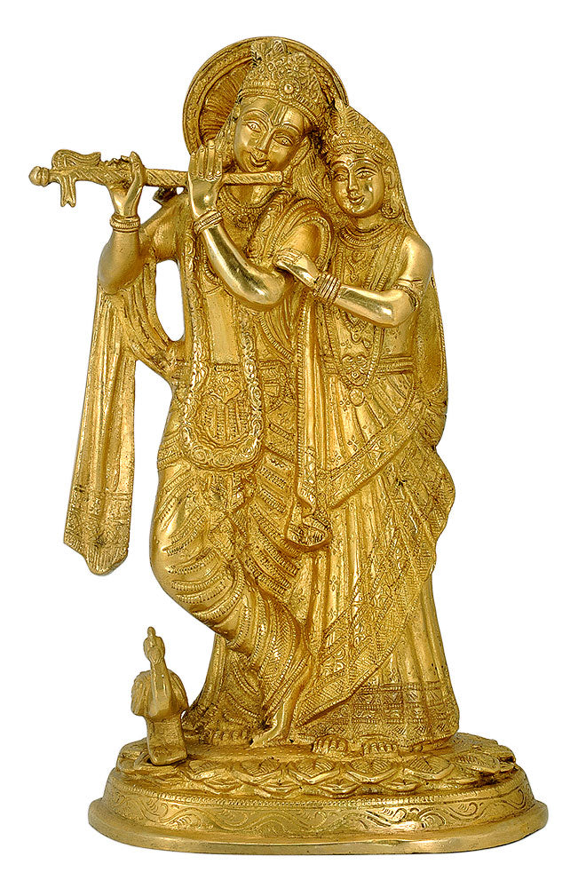 Radha Krishna Brass Statue For Temple