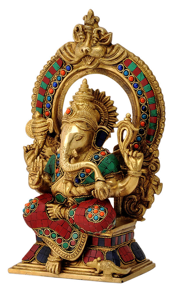 Avighna Ganesh Maharaj Ornate Statue