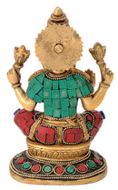 Goddess Lakshmi Maa Seated on Chowki Brass Statue