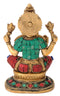 Goddess Lakshmi Maa Seated on Chowki Brass Statue