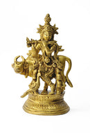 Gracious God Krishna - Brass Statuette