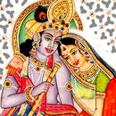 Lord Krishna and Radha - Marble Painting