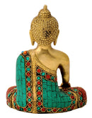 Turquoise Coral Ornate Buddha Sculpture