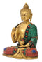 Blessing Buddha Brass Statue with Turquoise Coral Finish