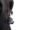 Blue Beads Peacock Beautiful Indian Style Silver Color Jhumki Earrings