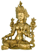 Goddess Green Tara - Brass Sculpture