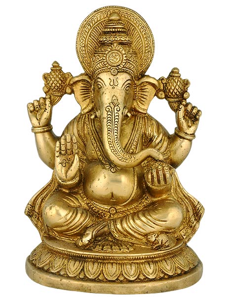 Uma Putra Lord Vinayak - Brass Statue 8"