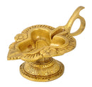 Brass Fine Carved Oil Lamp