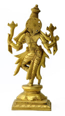 Fluting Krishna Holding Conch and Chakra 12"