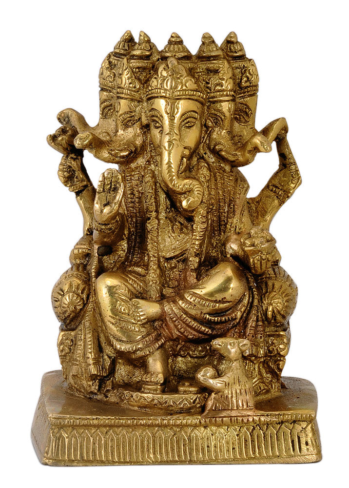 Panchmukhi Lord Ganesha Brass Statue