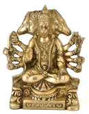 Five Headed Hanuman Ji - Brass Statue 8"