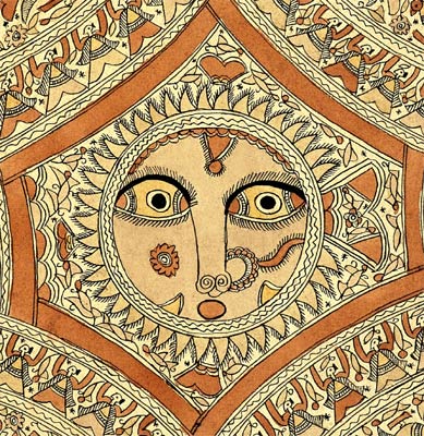 Careful Eyes of Devi - Madhubani Tattoo Painting
