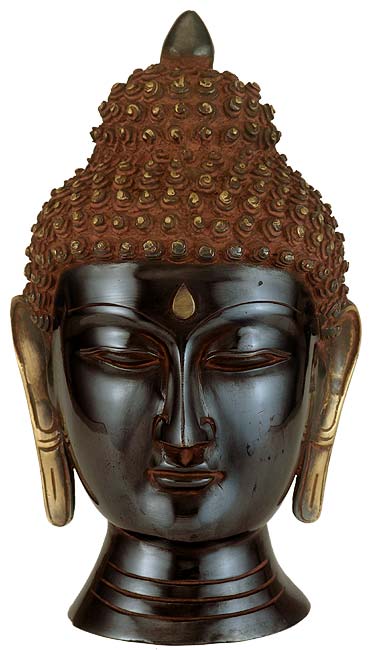 Serene Buddha - Oxidized Brass Sculpture