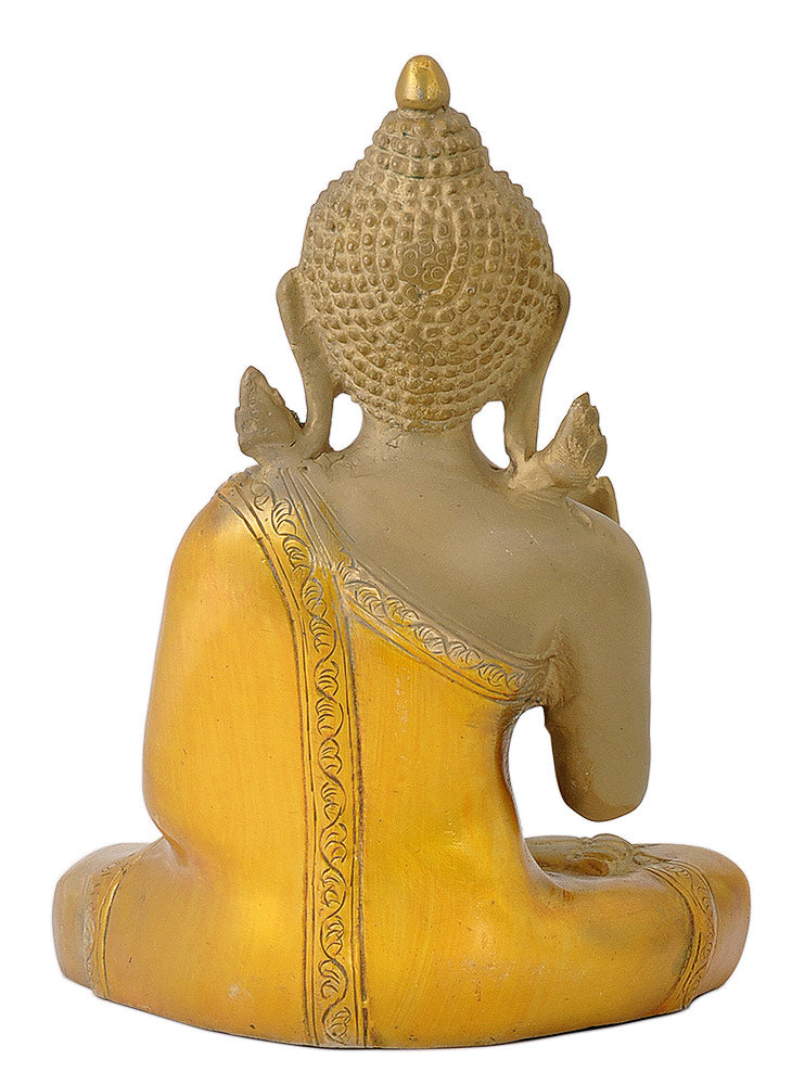 Antiquated Blessing Budha Brass Figure